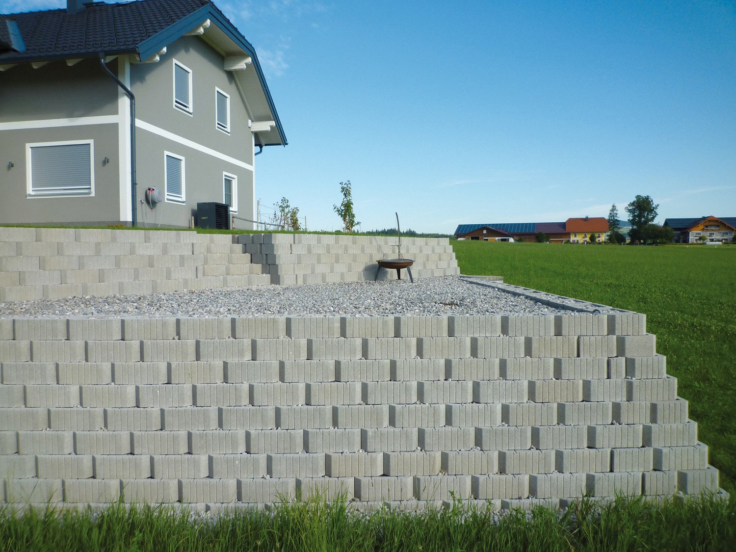 Böschungsstein Lagerhaus Grau 40/30/15 cm